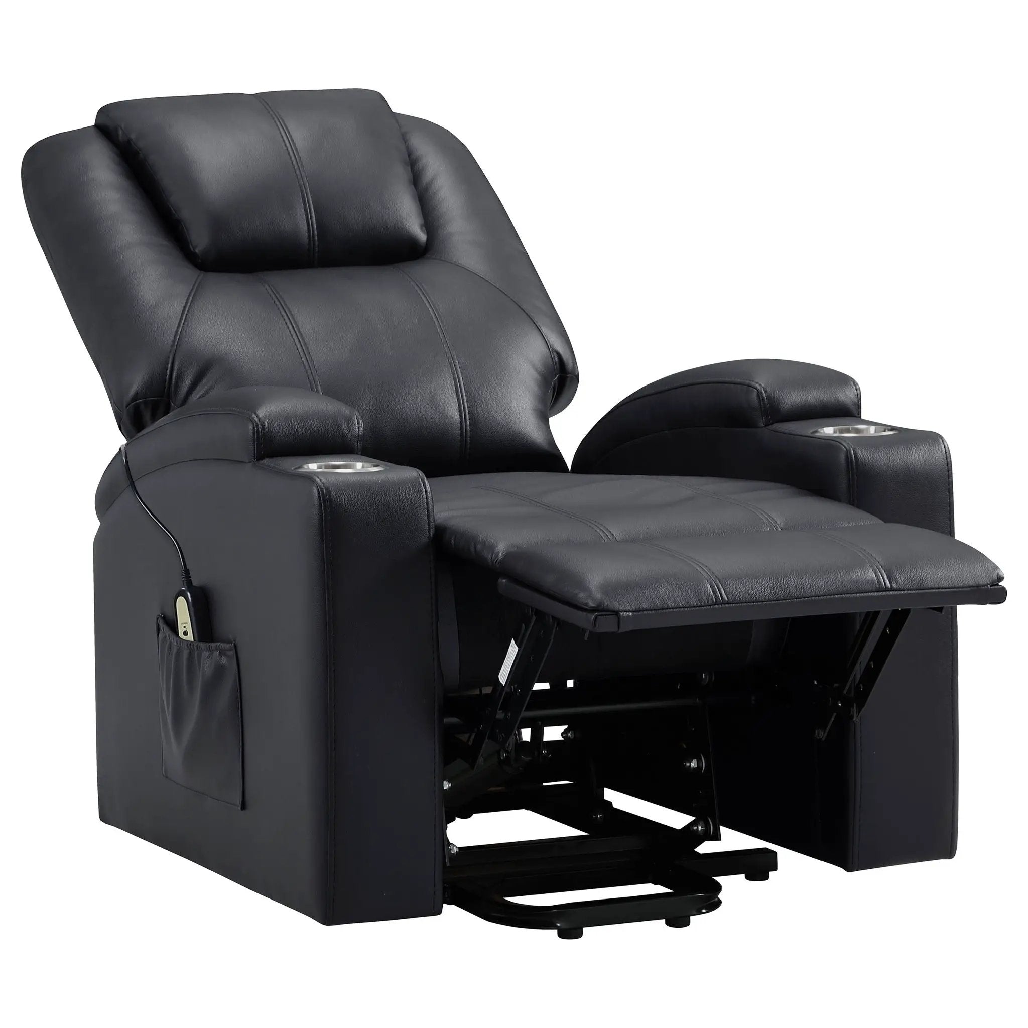 Macklin - Power Lift Massage Recliner With Heat And Dual Cupholders by Unique Piece Furniture
