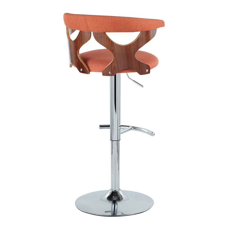 Gardenia - Mid Century Modern Adjustable Barstool With Swivel With Rounded T Footrest (Set of 2) by Unique Piece Furniture