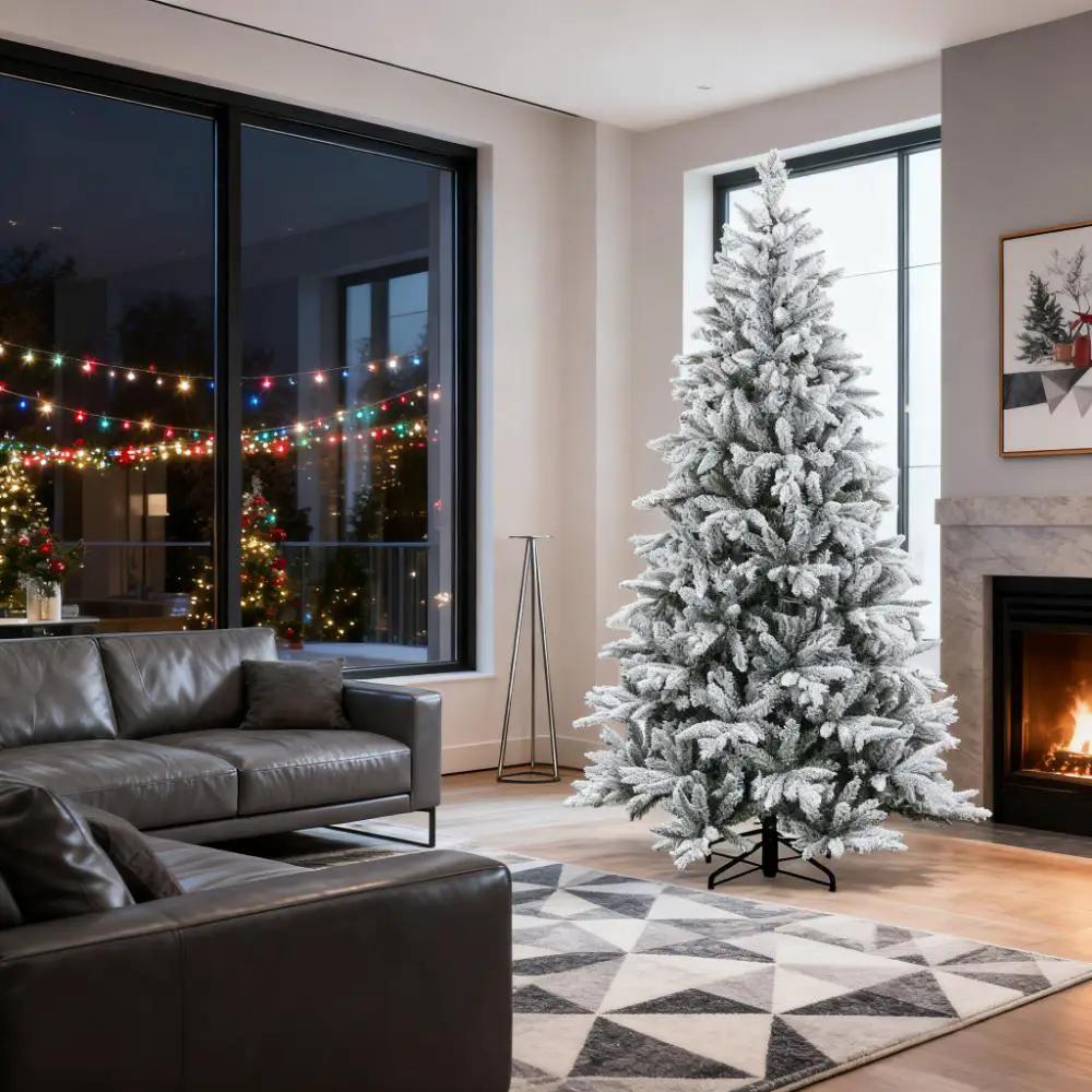 Hinged Xmas Tree - Artificial Flocked Christmas Tree by HouseOfZazla