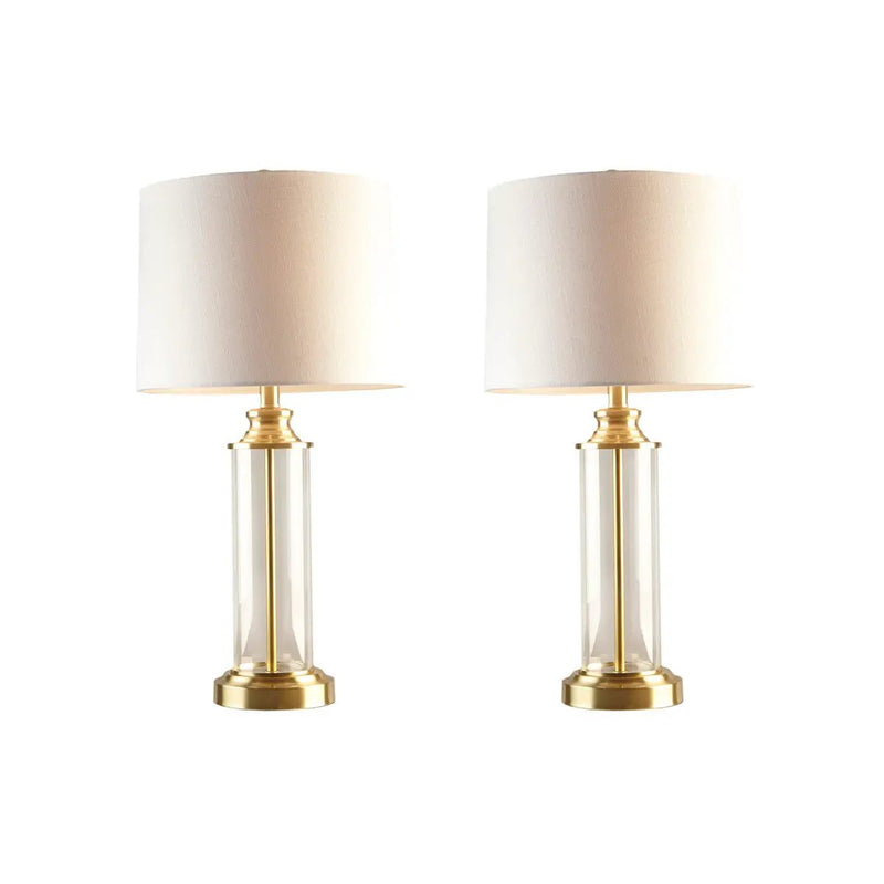 Clarity Glass Cylinder Table Lamp Set of 2 by HouseOfZazla