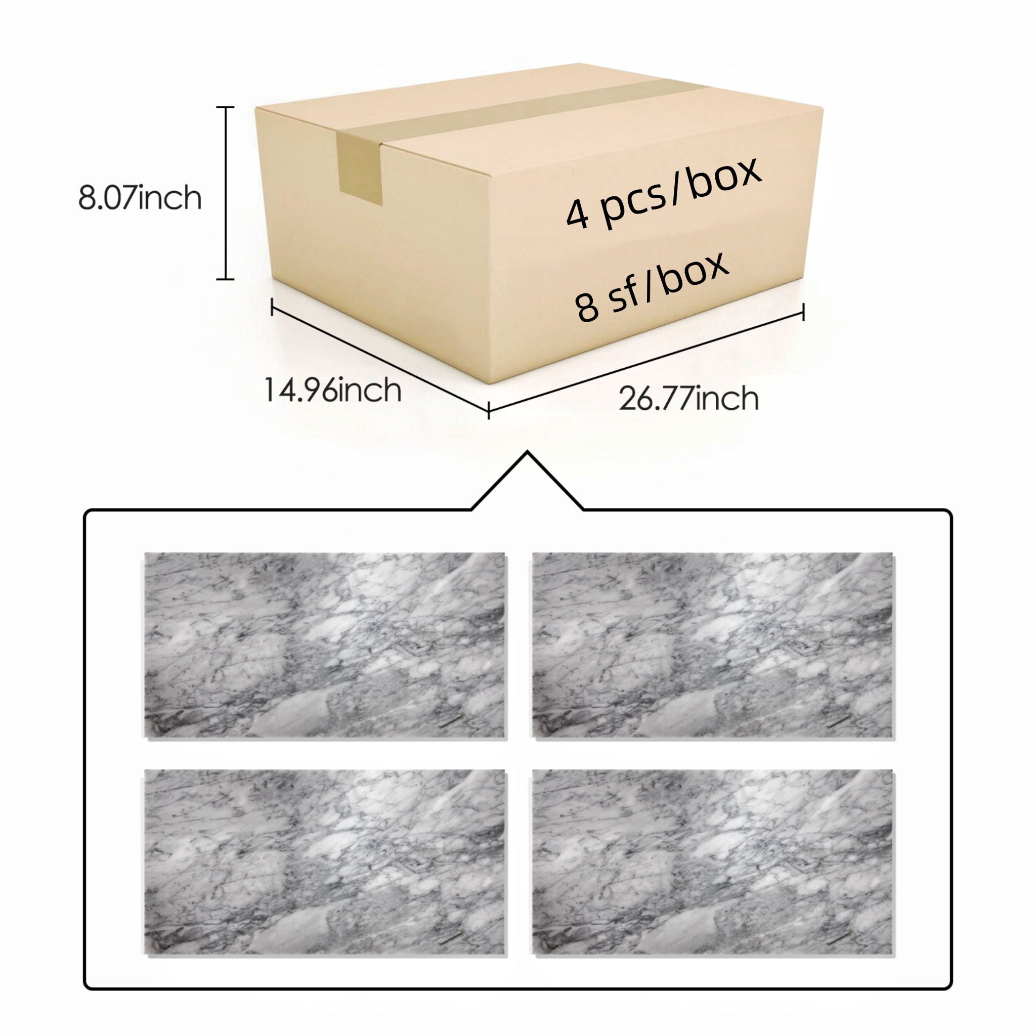 Natural Marble Polished Tile For Wall And Floor (Set of 4) by HouseOfZazla