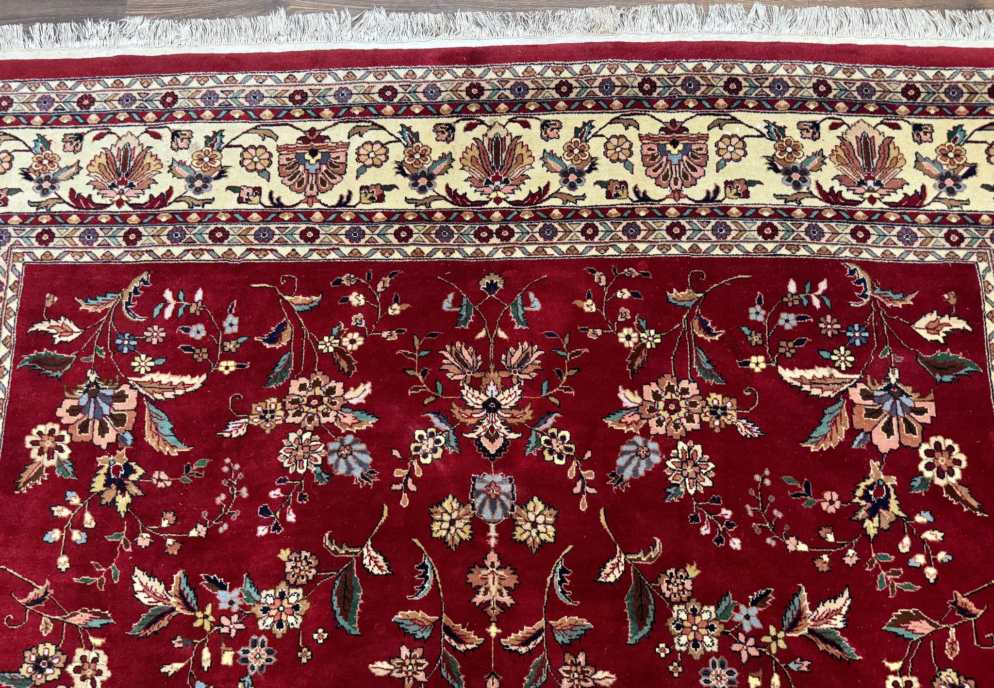 Indo Persian Rug 8x10, Red and Cream, Floral, Pande Cameron by Jewel Rugs
