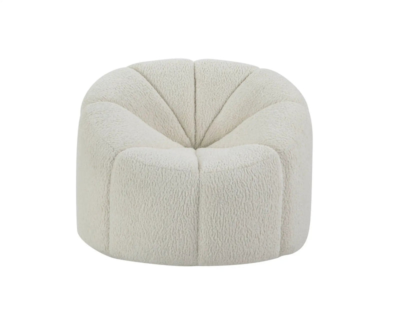 Osmash - Teddy Sherpa Chair With Swivel - White by HouseOfZazla