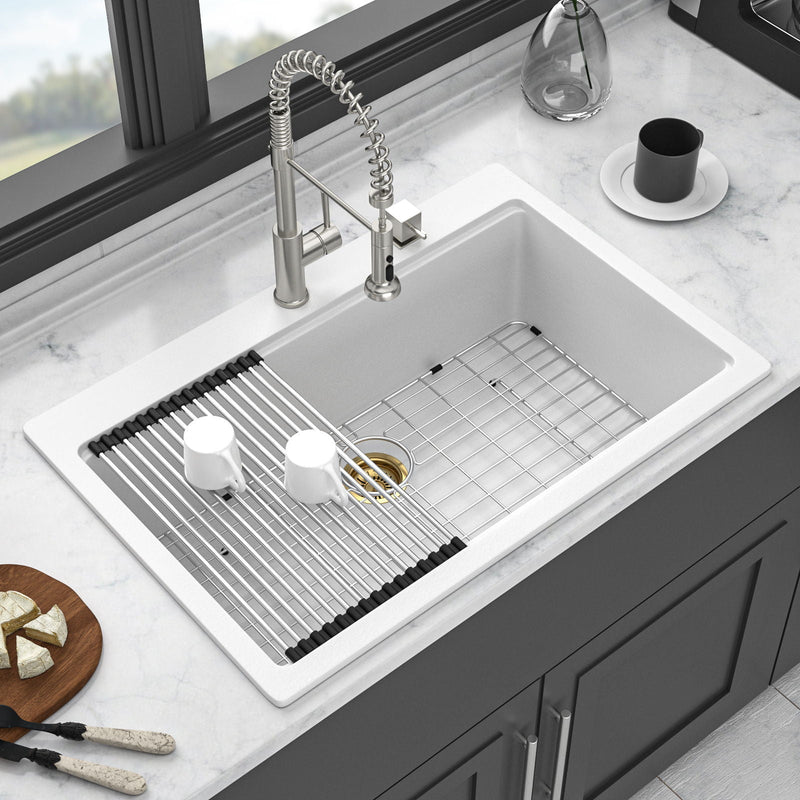 Granite Composite Quartz Kitchen Sink With Workstation Features And Drop In Design by HouseOfZazla