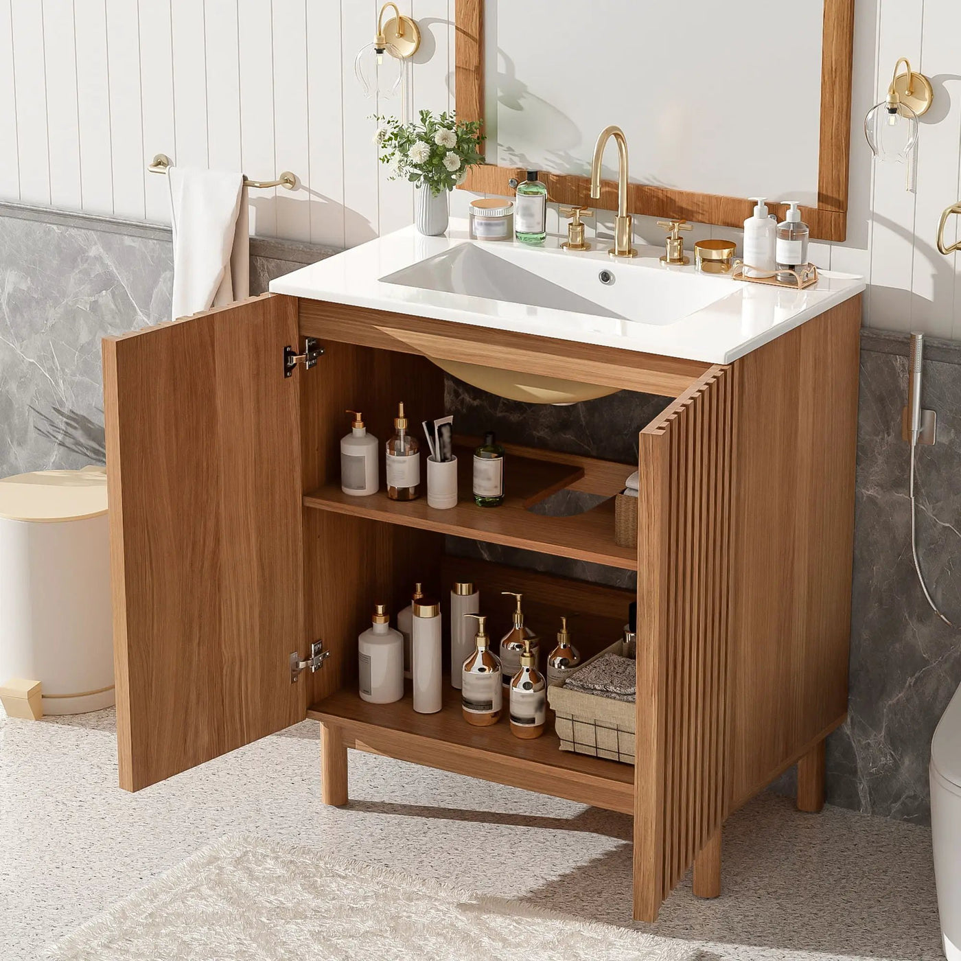 Traditional Bathroom Vanity With Ceramic Sink by Unique Piece Furniture