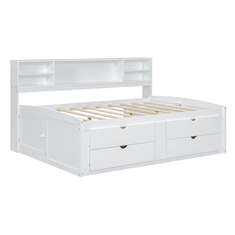 Daybed With 2 Bedside Cabinets, Upper Shelves And 4 Drawers by HouseOfZazla