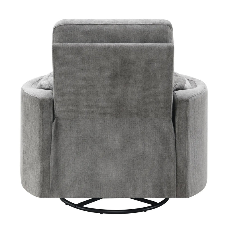 Sagen Charcoal Chenille Glider Recliner with Swivel by HouseOfZazla