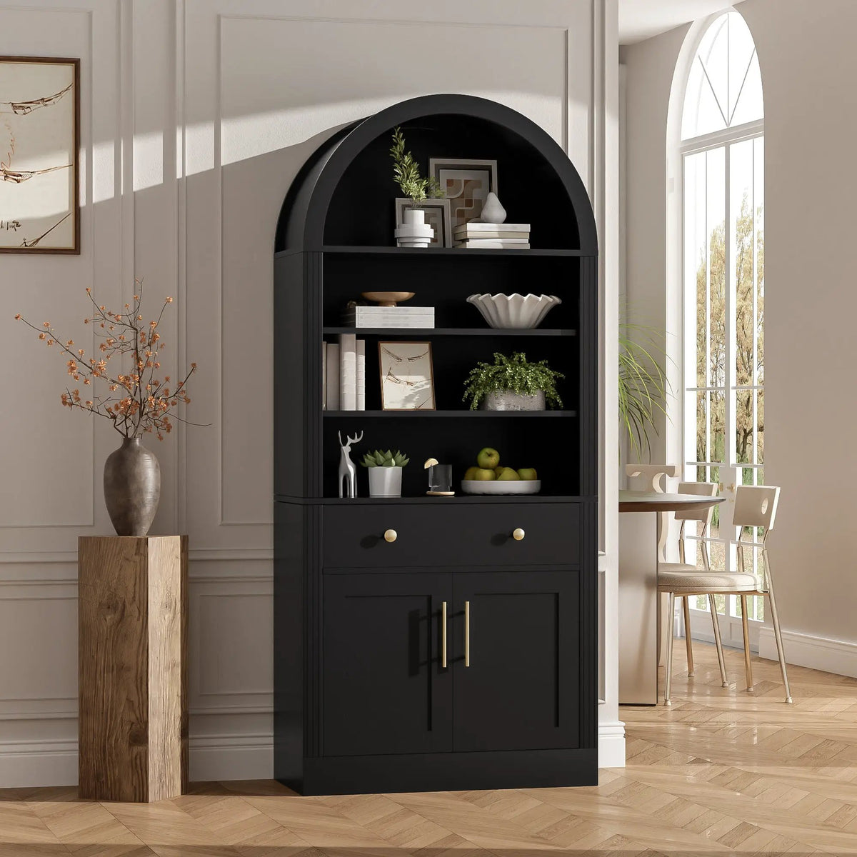 Arched Bookshelf with Storage Cabinet by HouseOfZazla