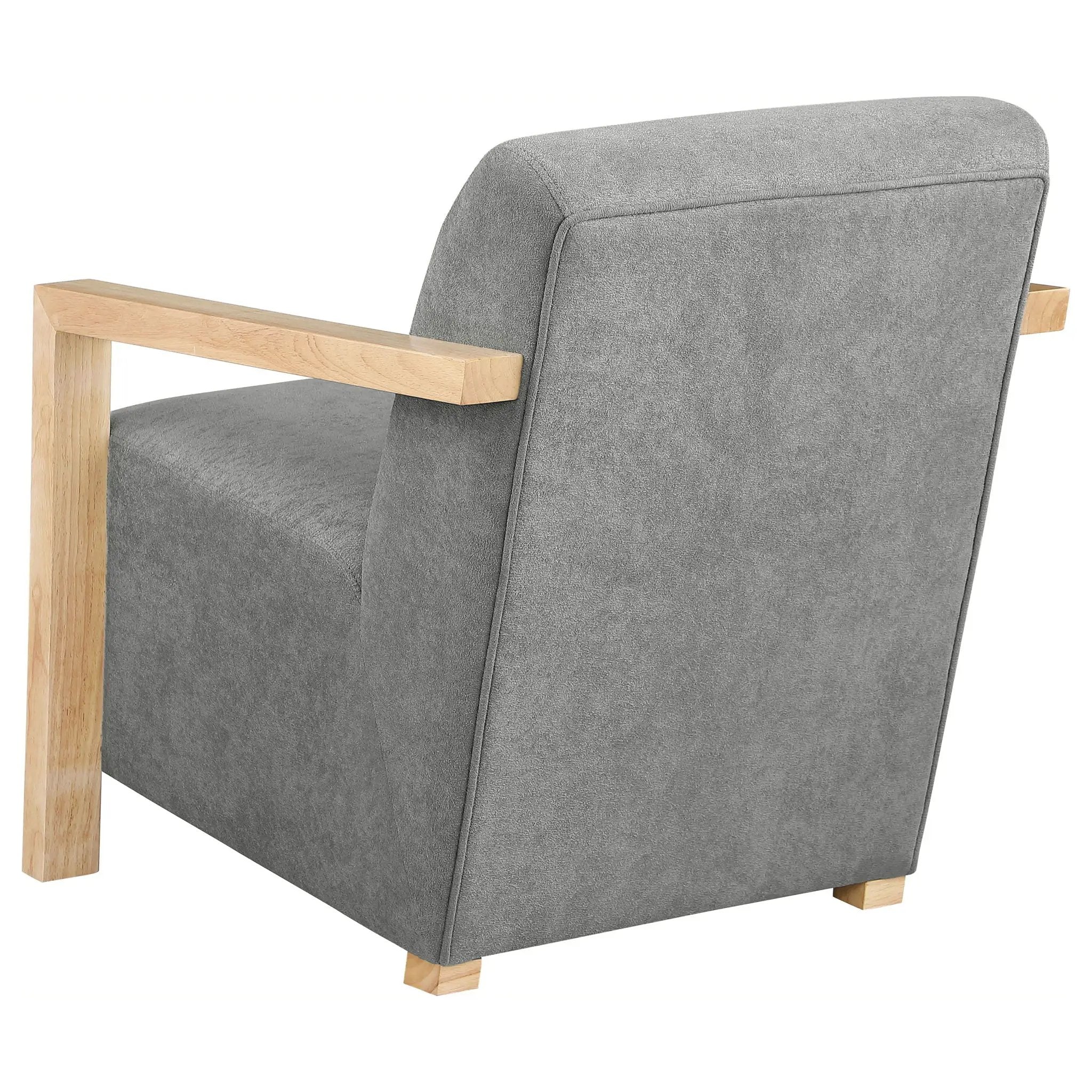 Diego Upholstered Accent Arm Chair with Wood Arms Grey by Unique Piece Furniture