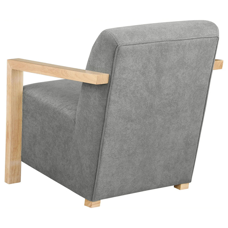 Diego Upholstered Accent Arm Chair with Wood Arms Grey by Unique Piece Furniture