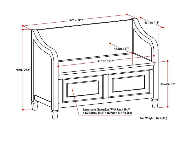 Connaught - Storage Bench by Unique Piece Furniture