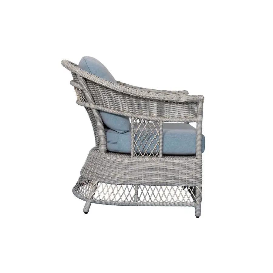 2 Shell Aluminum & Rattan Stationary Chair by Outdoor-USA®