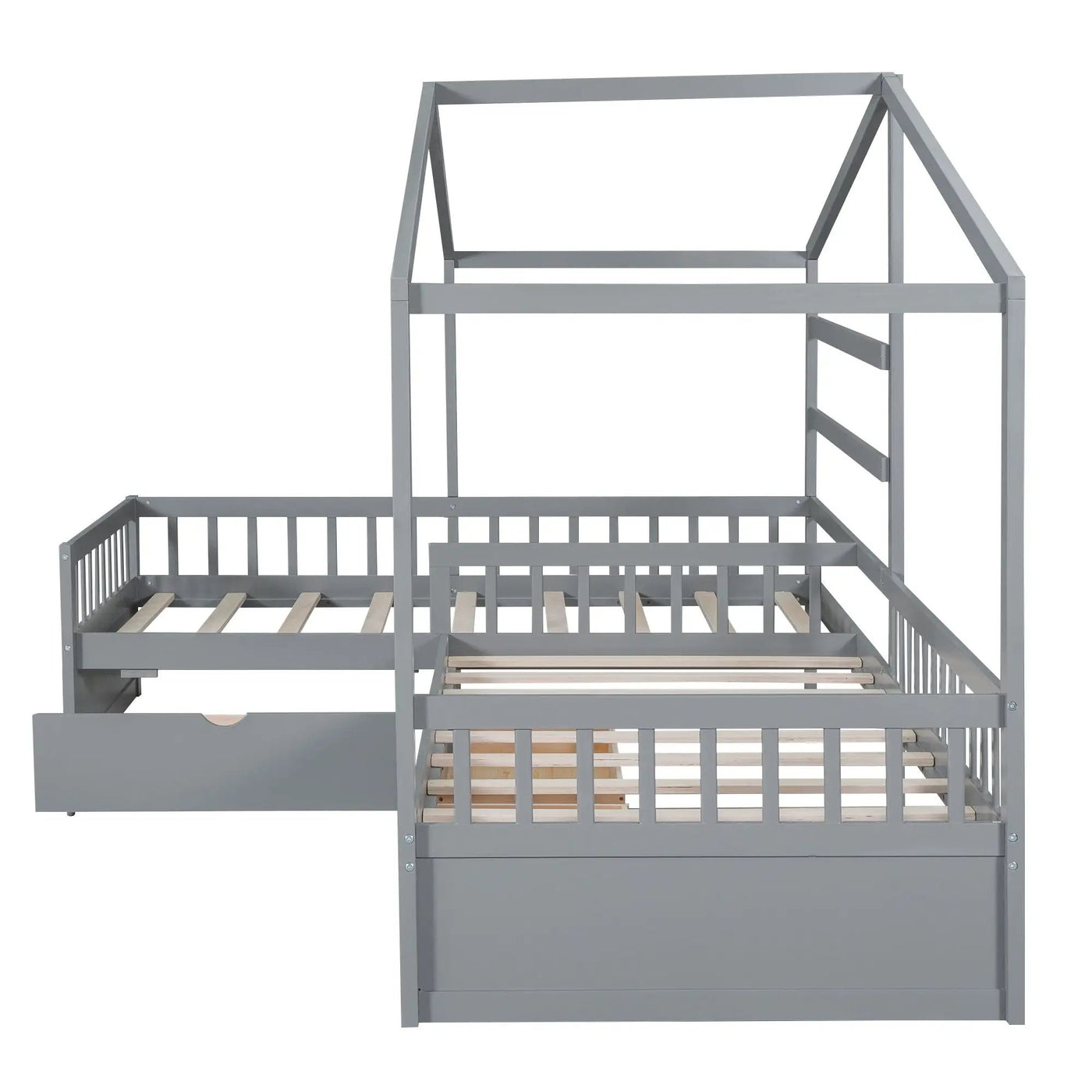 L Shape Platform Bed With 3 Storage Drawers by HouseOfZazla