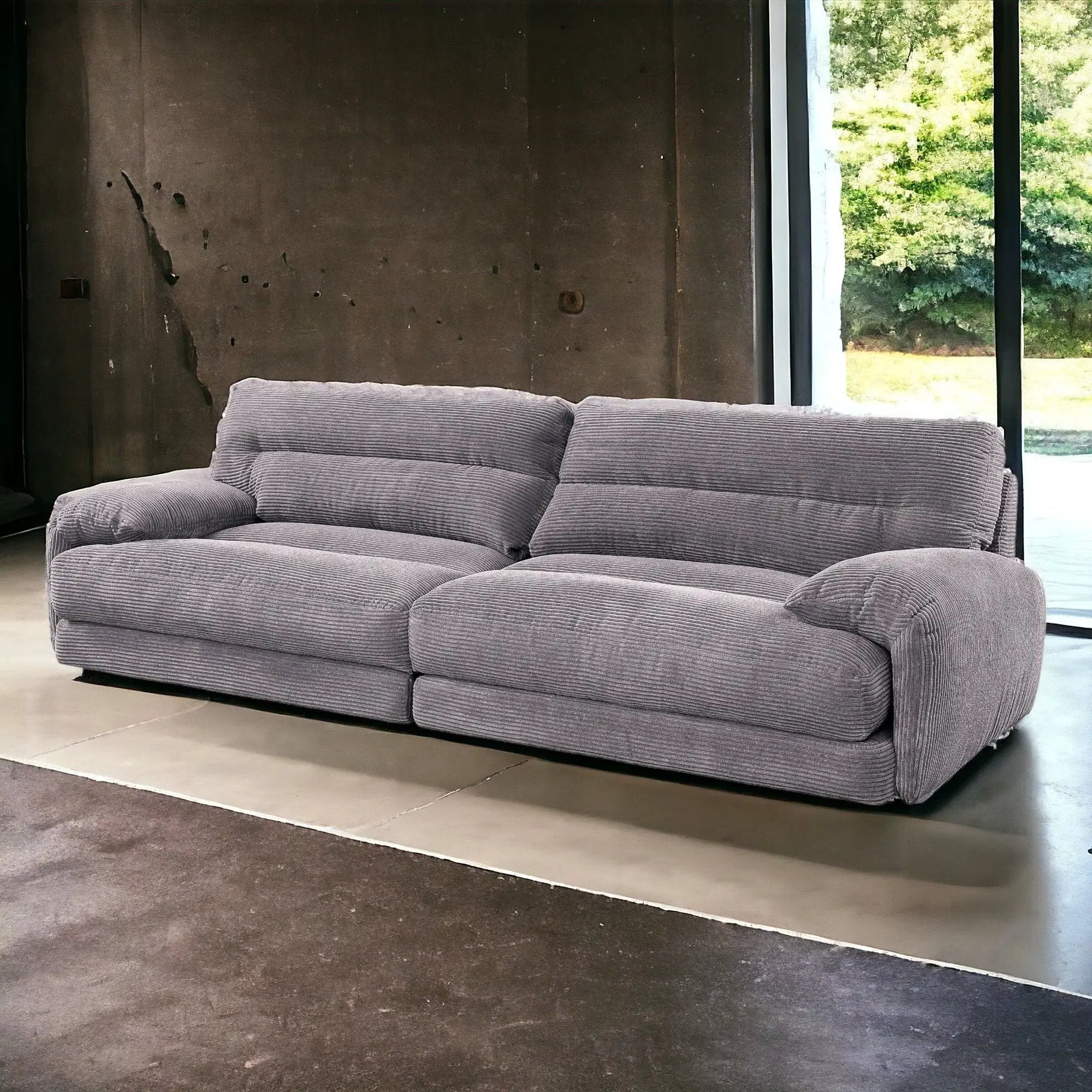Cadenza - Corduroy Sofa - Gray by HouseOfZazla