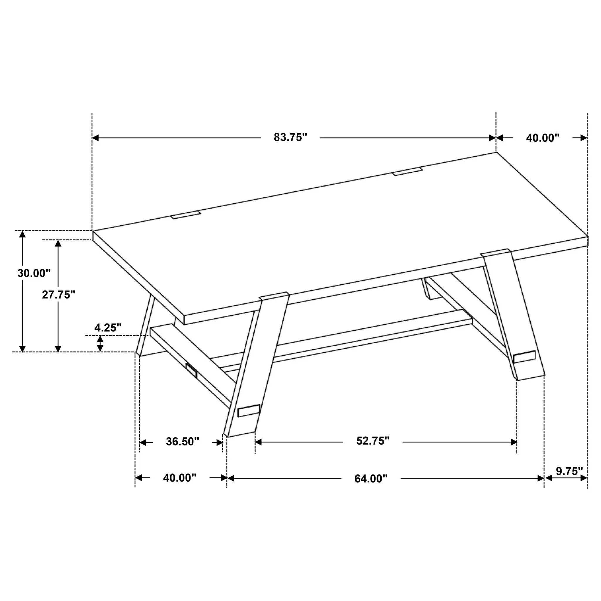 Gavilon - Rectangular Trestle Base Dining Table - Brown by HouseOfZazla