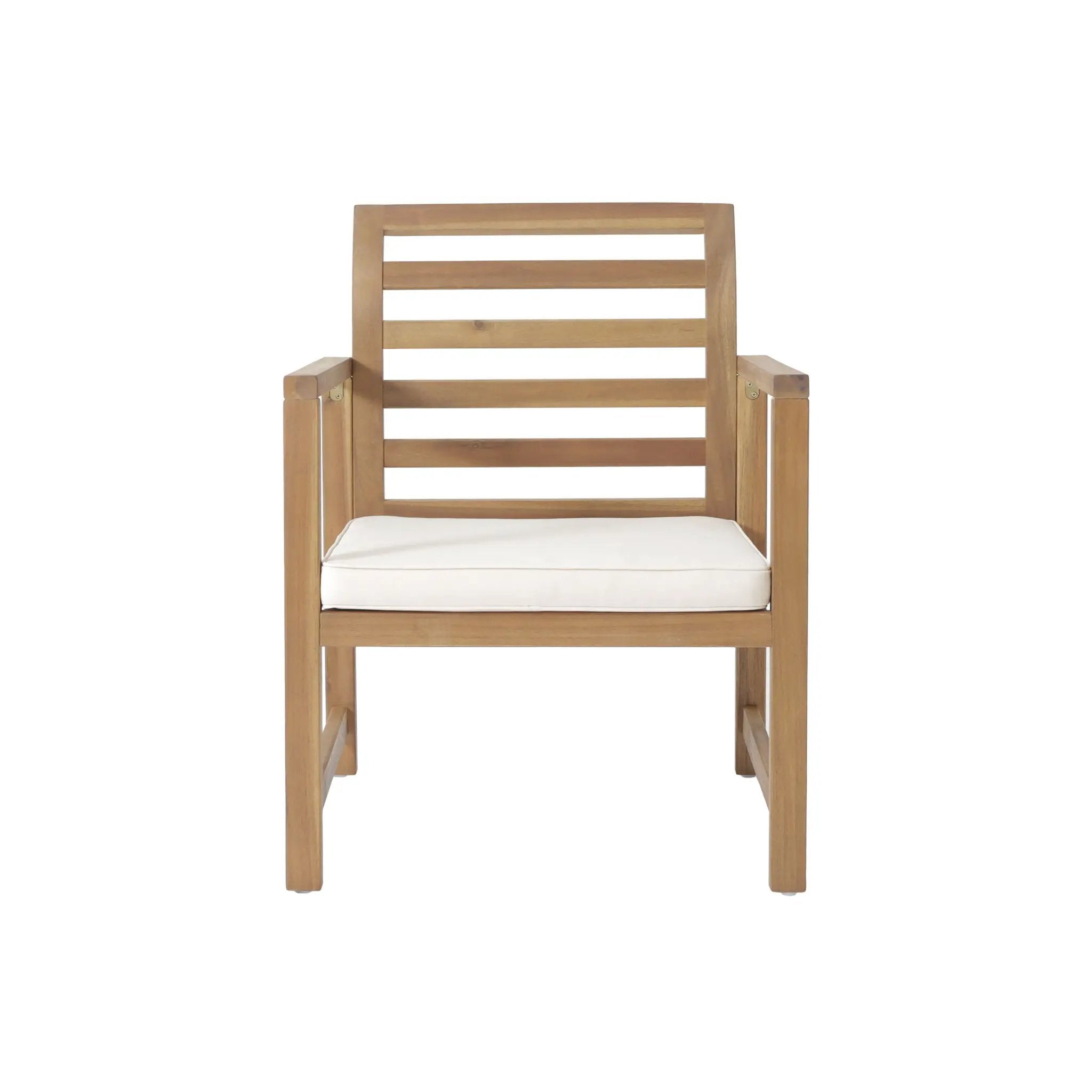 Outdoor Acacia Wood Club Chairs, 2-Piece Set - Natural Stained / White by HouseOfZazla