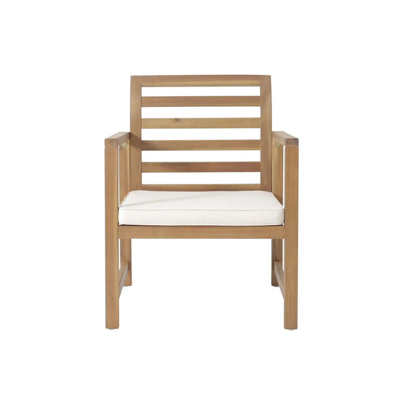 Outdoor Acacia Wood Club Chairs, 2-Piece Set - Natural Stained / White by HouseOfZazla