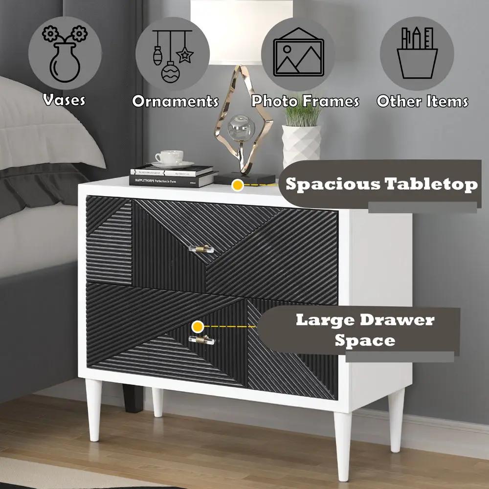 Dubni - Accent Table - White & Black by Unique Piece Furniture