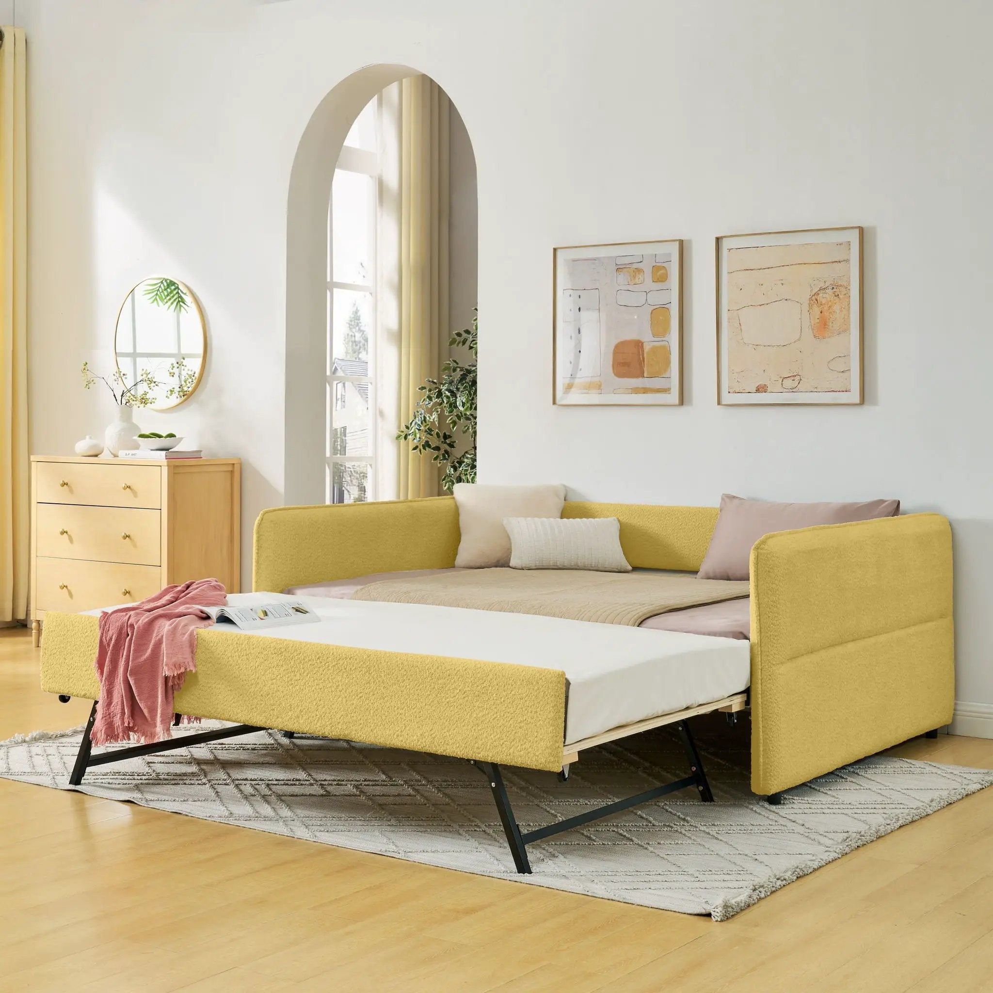 Upholstered Daybed With Pop Up Trundle by Unique Piece Furniture