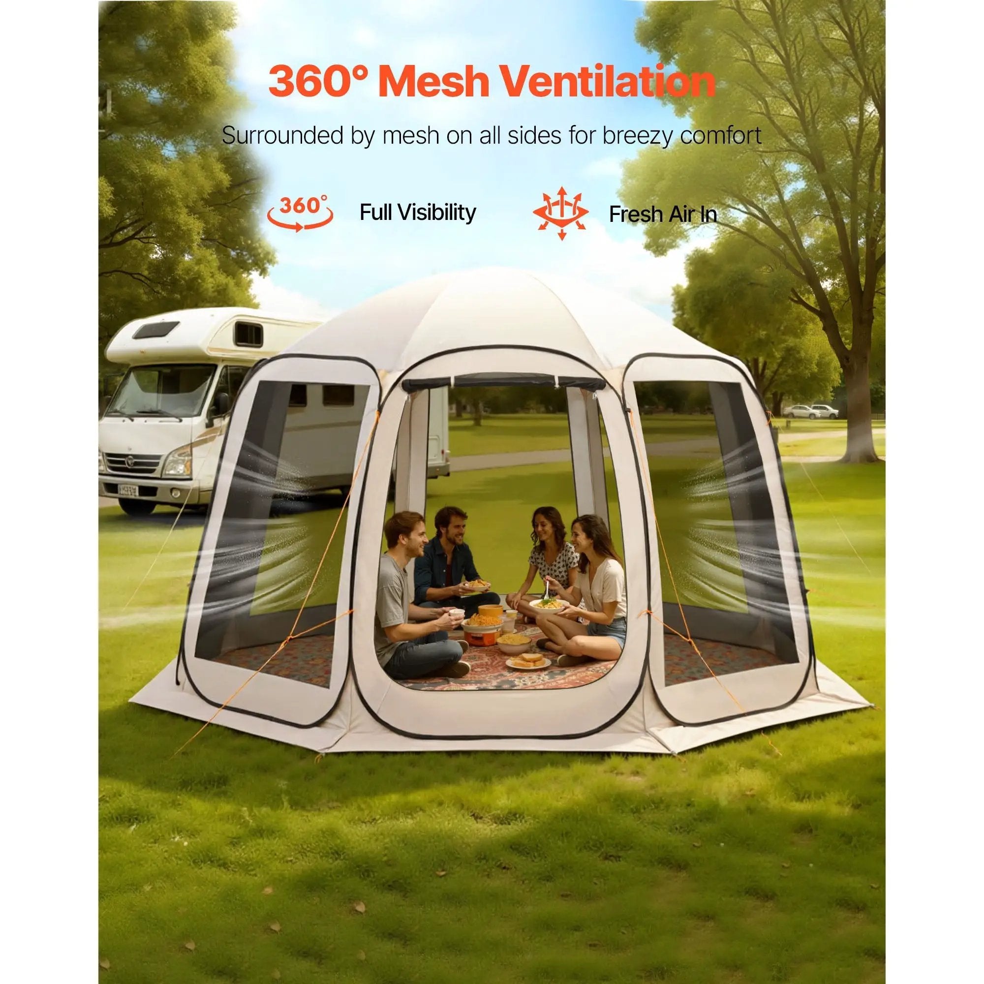 Screen House Tent, 12 x 11 ft, 10-12 Person Portable Canopy by HouseOfZazla