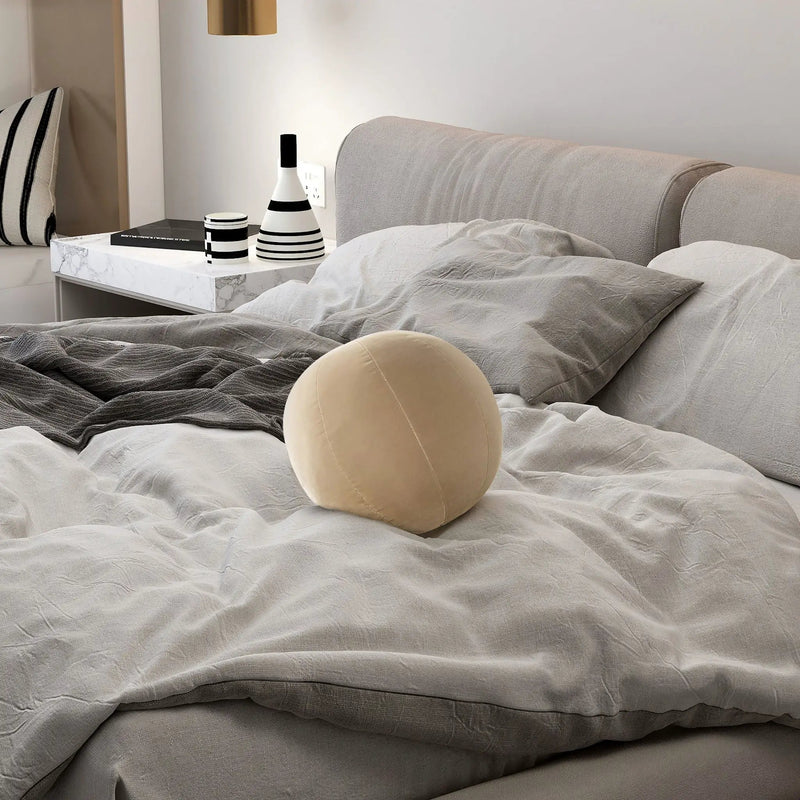 Luna - Round Sphere Accent Ball Throw Pillow by HouseOfZazla