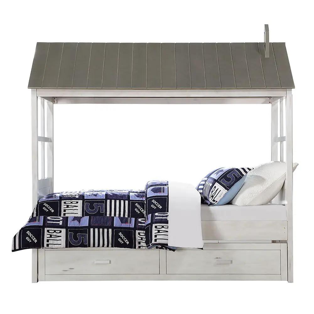Tree House II - Twin Bed - Weathered White & Washed Gray by Unique Piece Furniture