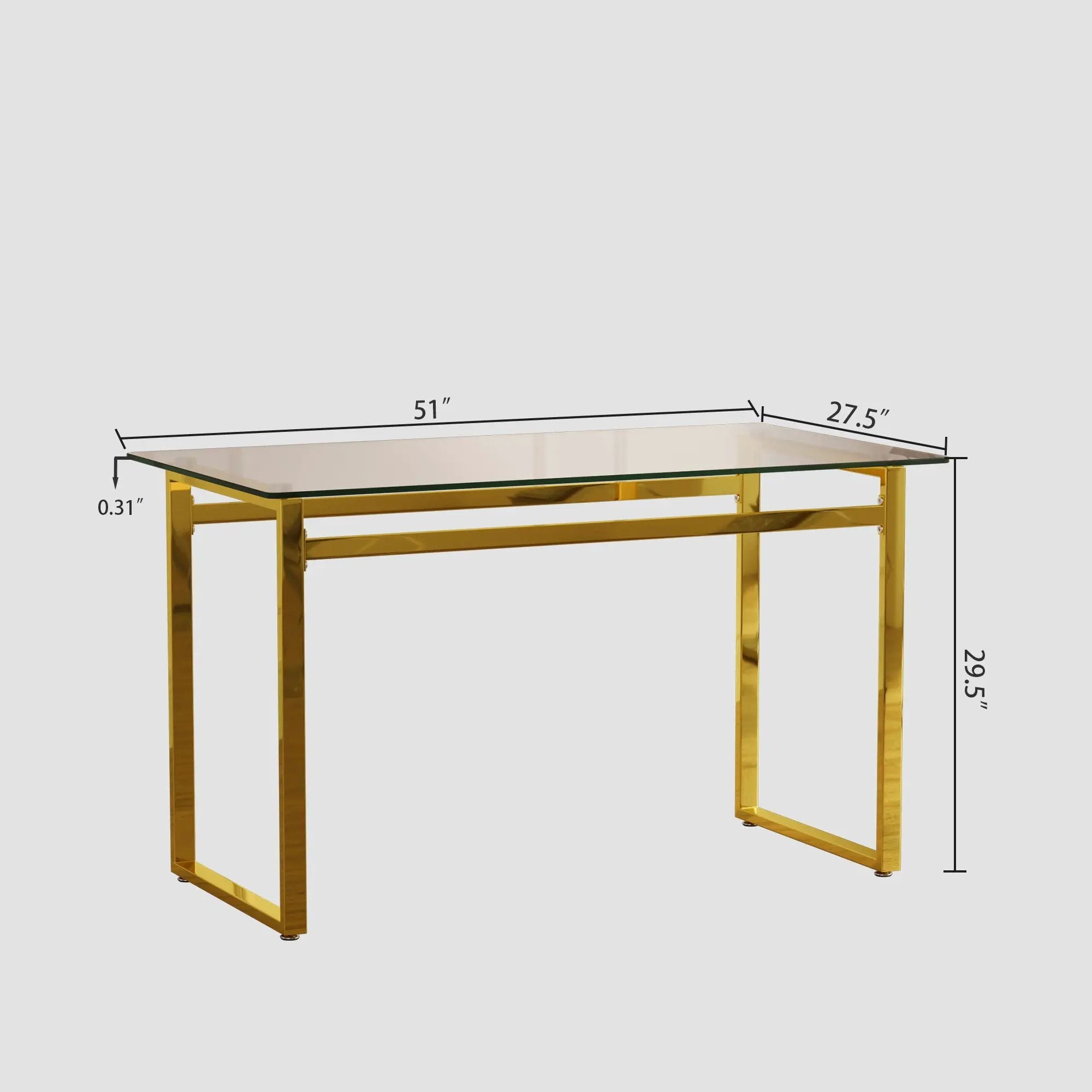 Modern Minimalist Rectangular Dining Table With Tempered Glass Top by Unique Piece Furniture