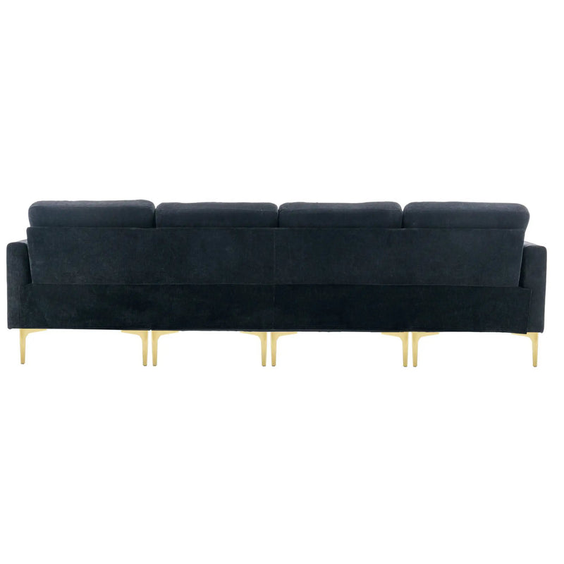 Modern L - Shape Convertible Sectional Sofa With Movable Ottoman by HouseOfZazla