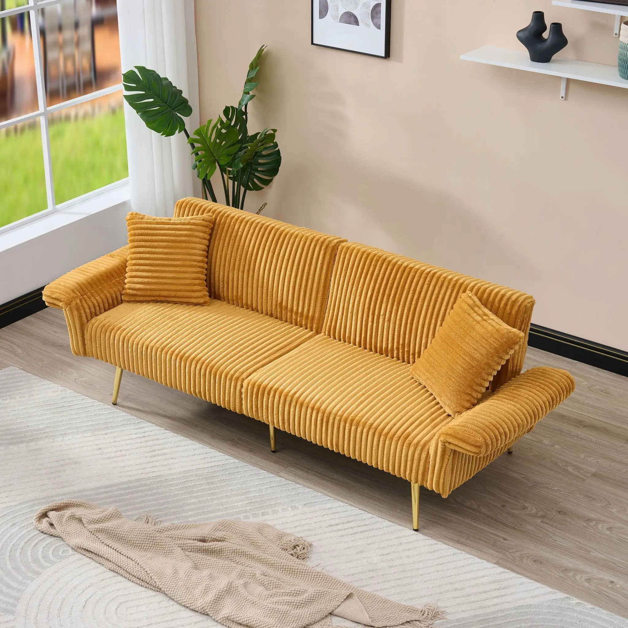 Luxury Foldable Double Sofa Bed With Folding Armrests by Unique Piece Furniture