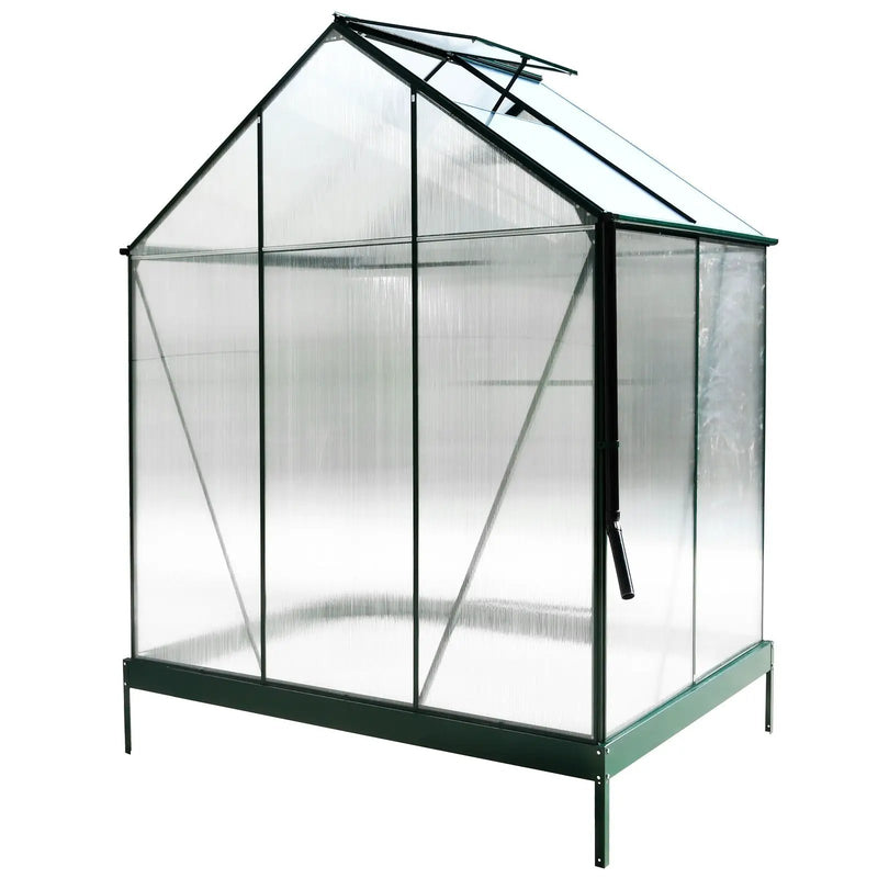 Polycarbonate house, Heavy Duty Outdoor Aluminum Walk-In House Kit With Rain Gutter, Vent And Door For Backyard Garden by HouseOfZazla