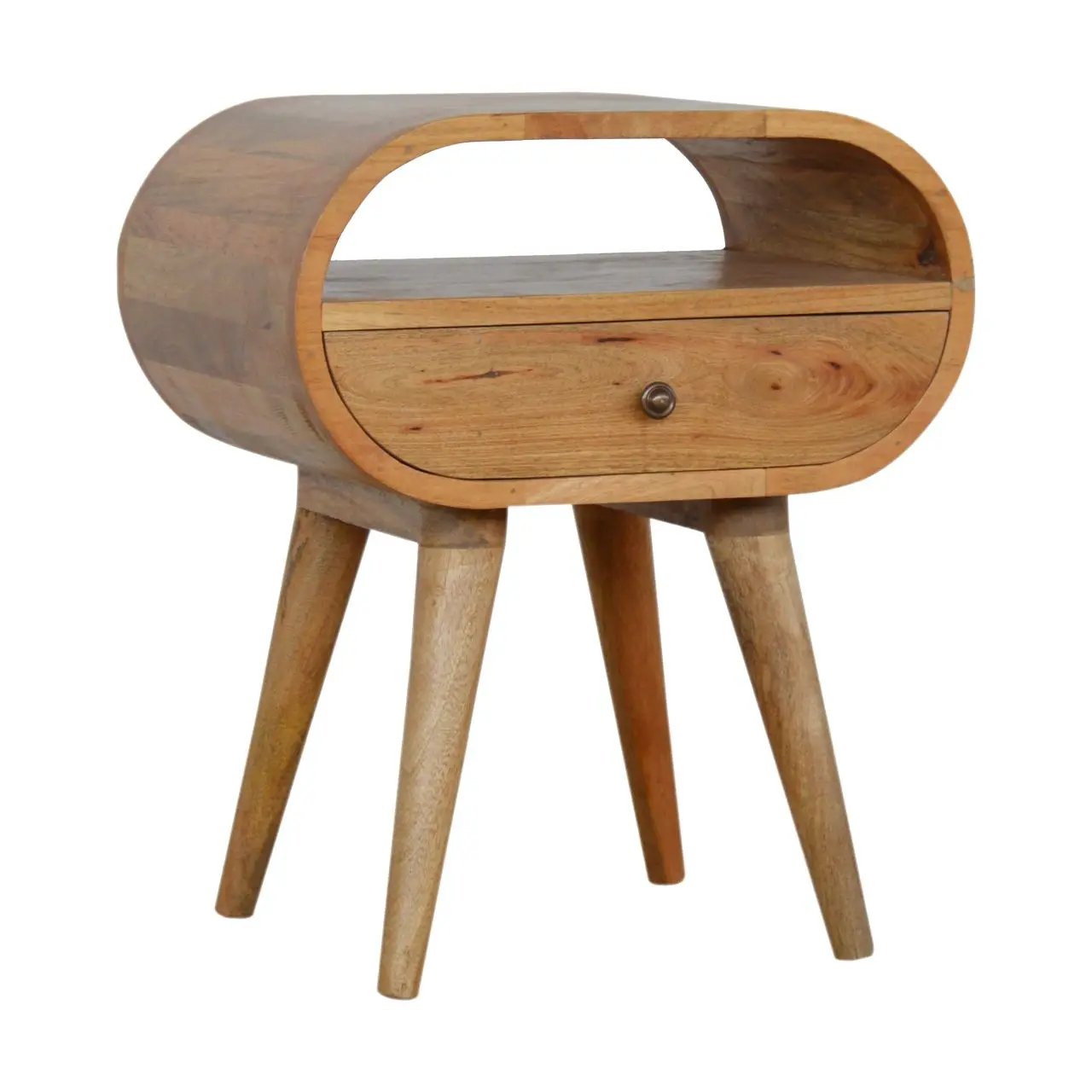 Circular Open Bedside Nightstand by Unique Piece Furniture
