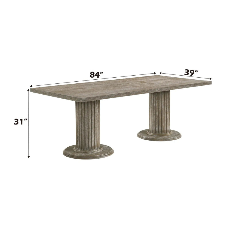Gabrian - 7 Pieces Dining Room Set, Reclaimed - Beige / Gray by Unique Piece Furniture