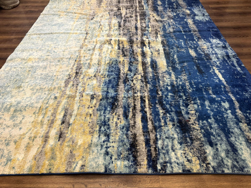 Modern Abstract Blue Area Rug 8x11 ft by Jewel Rugs