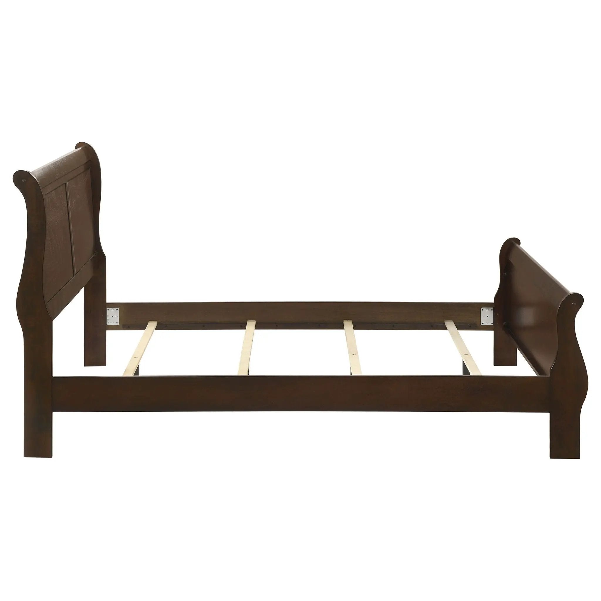 Louis Philippe Wood Queen Sleigh Bed Cappuccino by Unique Piece Furniture
