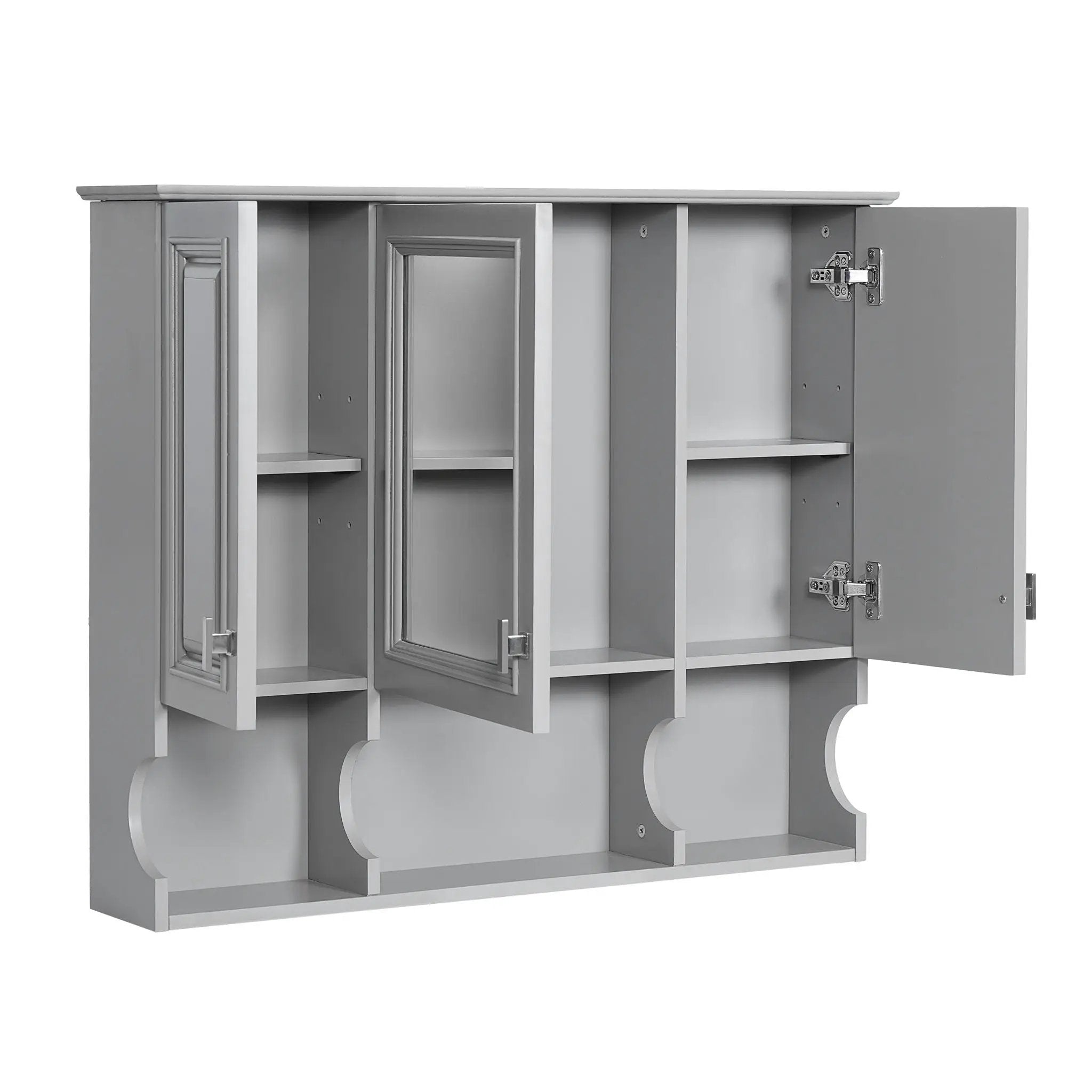 Wall Mounted Bathroom Medicine Wall Cabinet With Mirror & Open Shelves by HouseOfZazla
