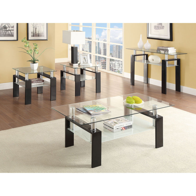 Samantha - 1 Shelf Square End Table - Black by HouseOfZazla