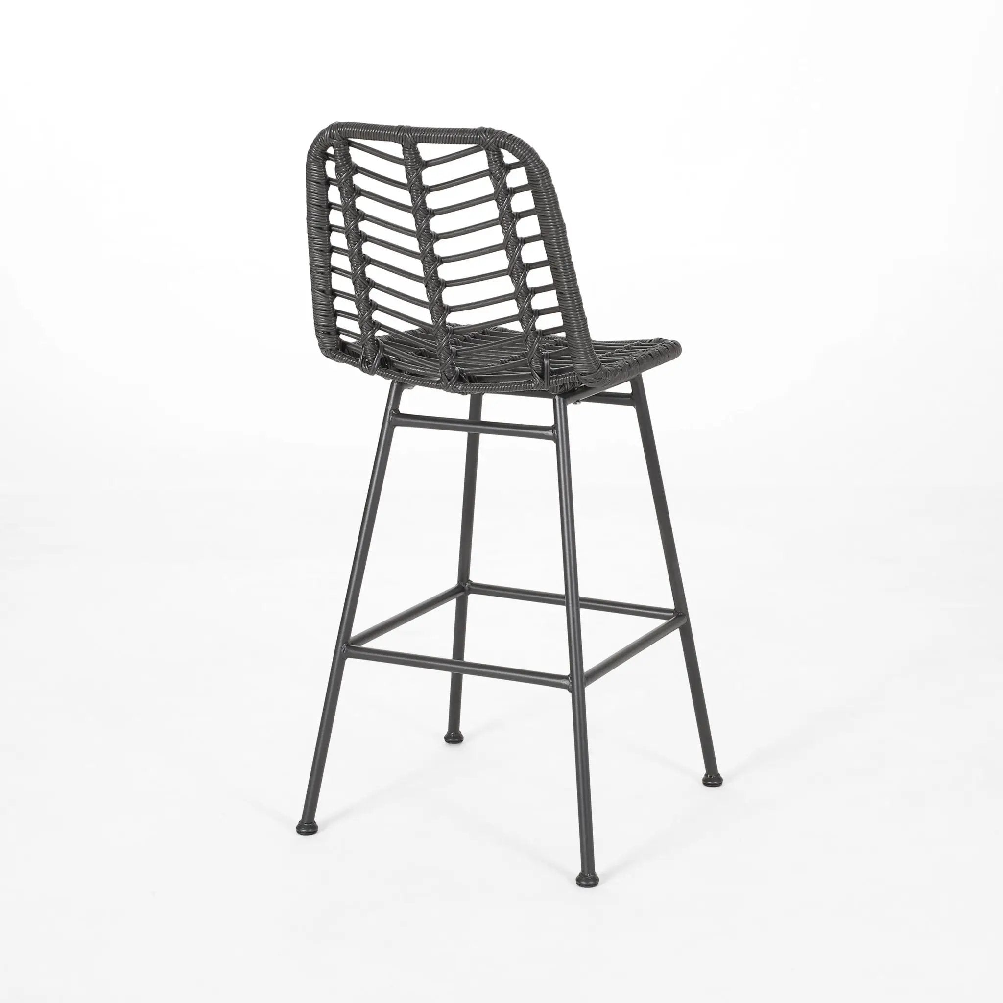 Sawtelle Outdoor Wicker Barstools (Set of 2) by HouseOfZazla