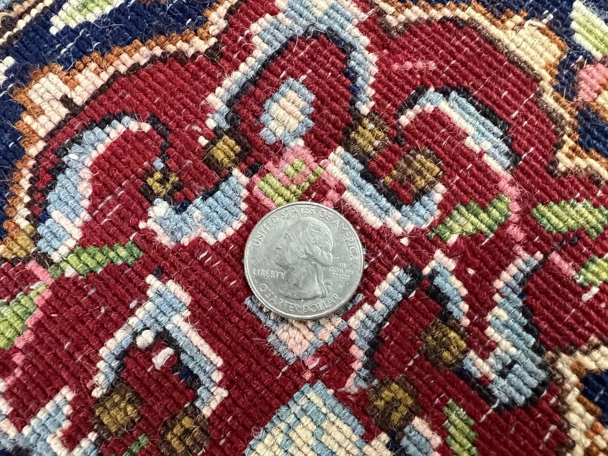 Persian Kirman Rug 7x10, Hand Knotted Wool Floral Medallion Carpet, Dark Red by Jewel Rugs