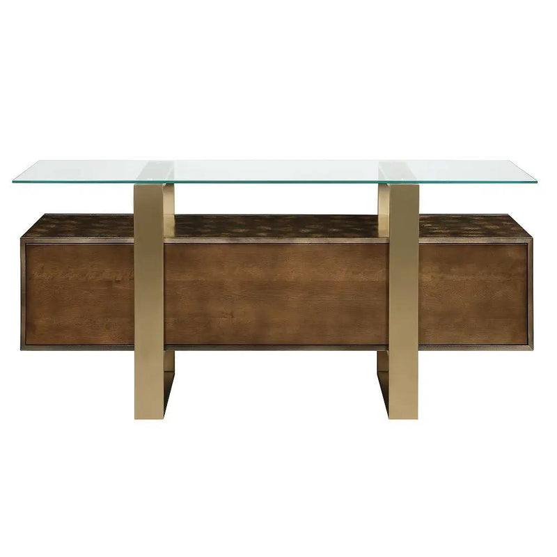 Mabyn - Console Cabinet - Brass & Antique Brown by Unique Piece Furniture