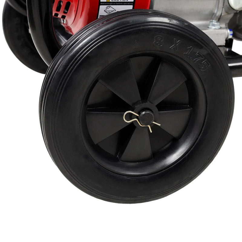 Gas Engine Powered Water Pump 3" Inlet & Outlet 7Hp 212Cc Epa Certified With Wheels And Handle - Black / Red by HouseOfZazla