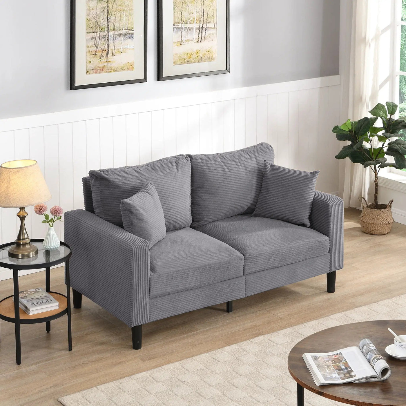 Modern Upholstered Loveseat Sofa, High Resilience by HouseOfZazla