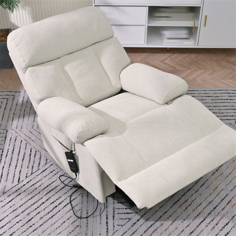Oversized Power Lift Recliner Chai With Remote Control, Side Pocket, Spacious Seat by HouseOfZazla