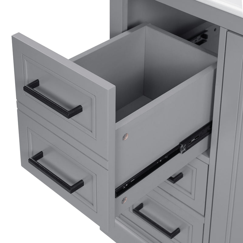 Bathroom Vanity With Sink, Soft Close Doors, Adjustable Shelf & 3 Drawers by HouseOfZazla