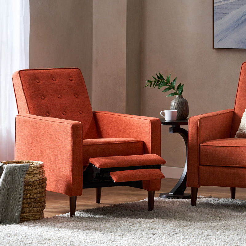 Mid-Century Modern Recliner With Button Tufted Waffle Stitch by HouseOfZazla
