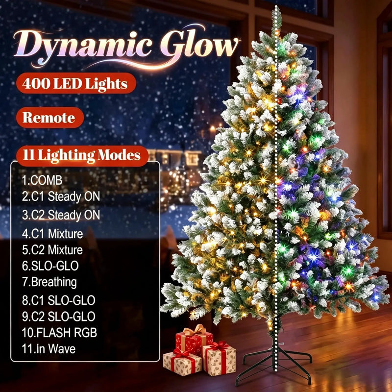 7.5 ft Pre-Lit Artificial Christmas Tree by HouseOfZazla