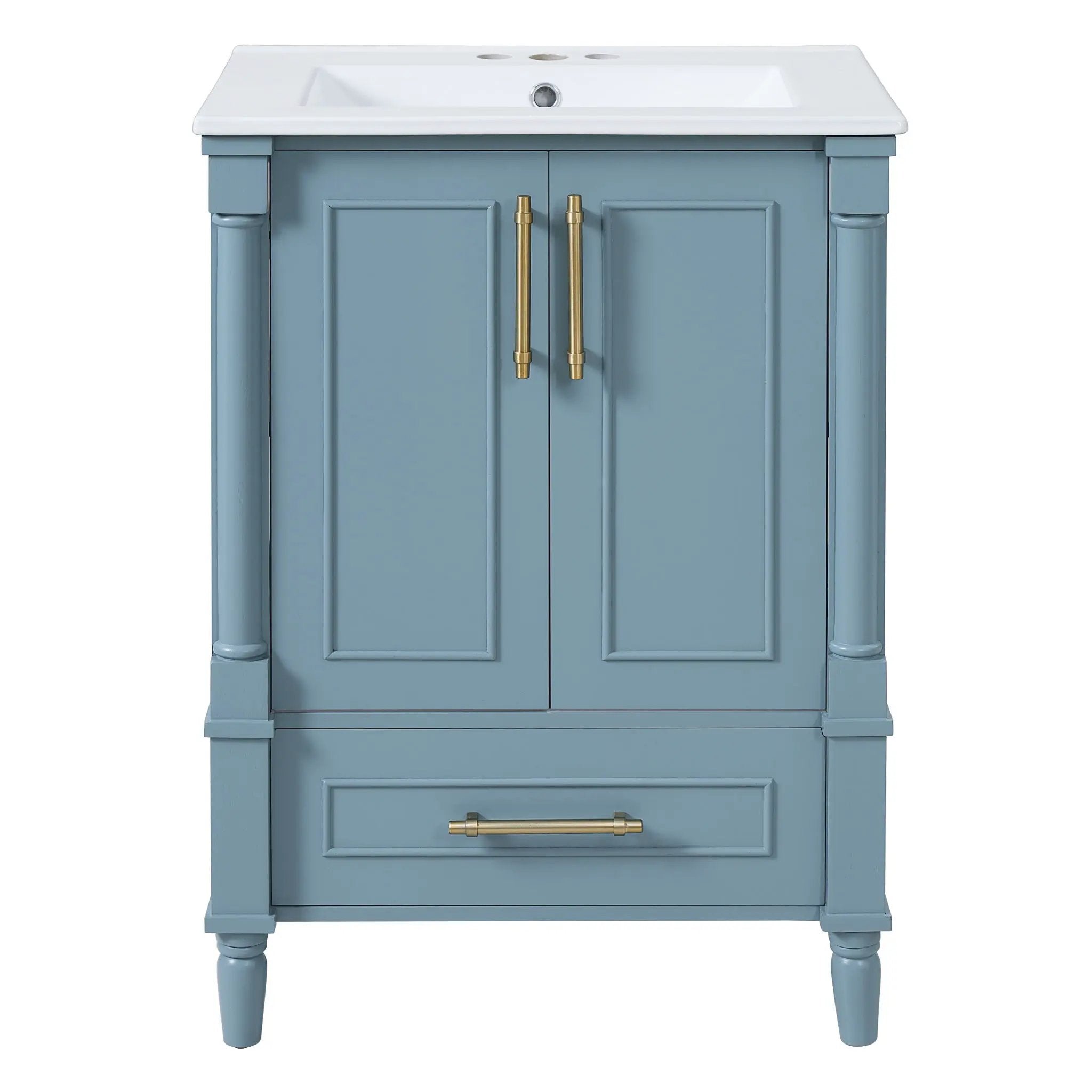 Bathroom Vanity With Ornate French Cylinder Legs, Soft Close Drawer by Unique Piece Furniture
