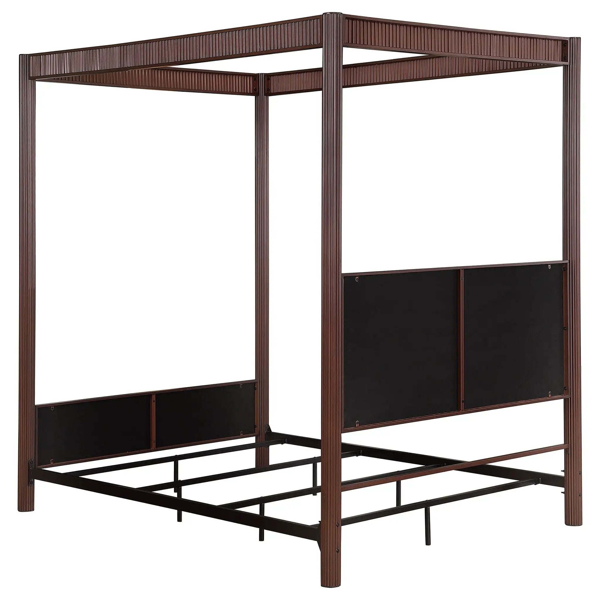 Zimmerlee 89-inch Metal Eastern King Canopy Bed Rust Brown by Unique Piece Furniture