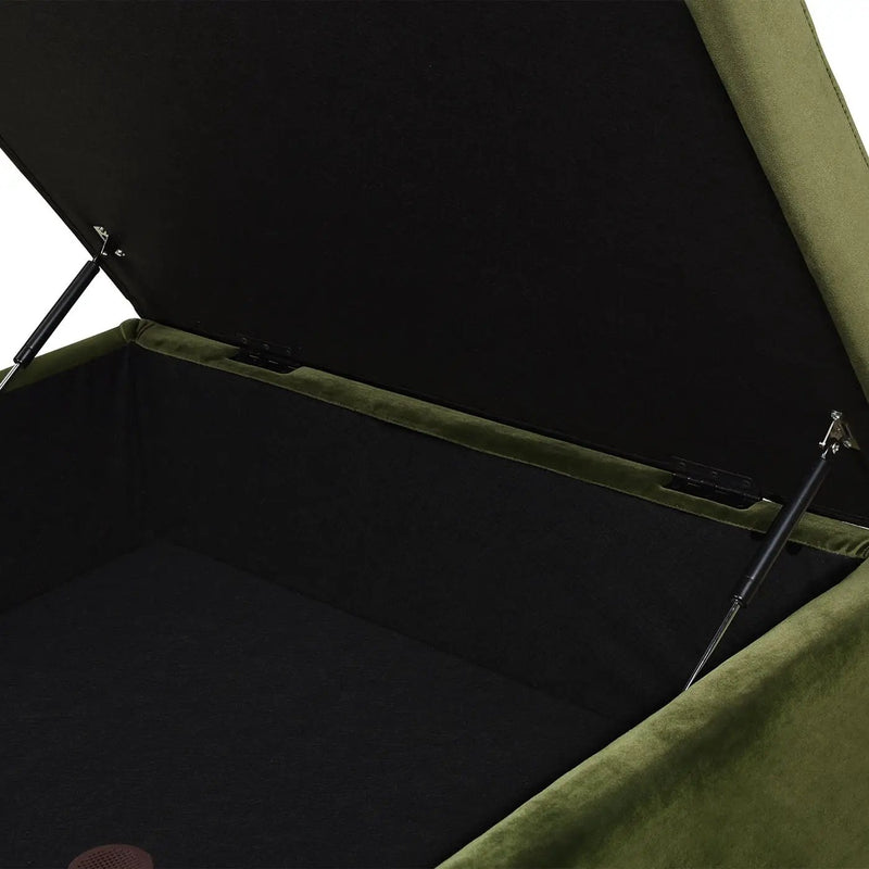 Knox - Square Storage Cocktail Ottoman - Olive Green by Unique Piece Furniture