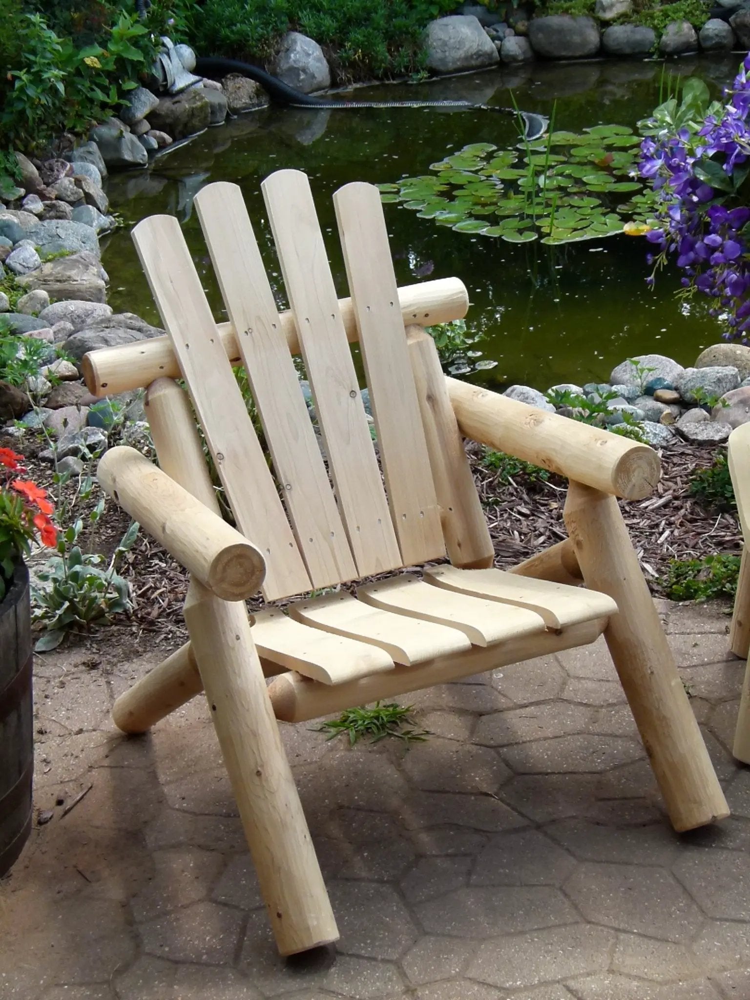 Log Wooden Deck Chair by Cedar Creek Rustic Furniture