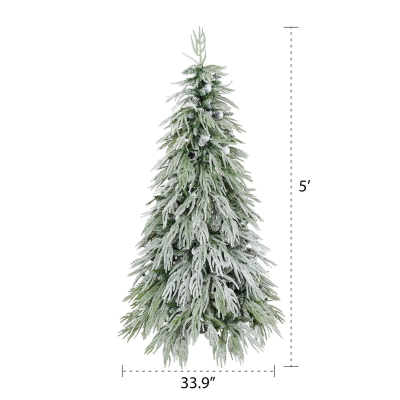 Snow Flocked Christmas Tree With LED Lights by HouseOfZazla